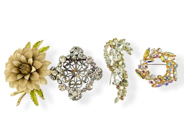Four Lovely Vintage Brooches