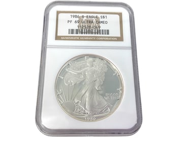 U.S. $1.00 Eagle Fine Silver Bullion Coin - Graded in Case