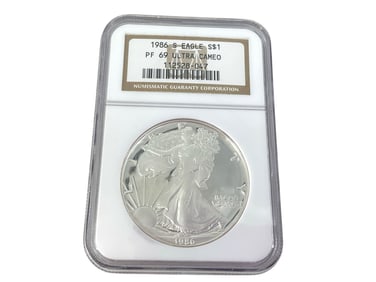 U.S. $1.00 Eagle Fine Silver Bullion Coin - Graded in Case