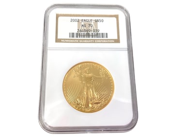 2002 U.S. $50.00 Gold Eagle Bullion Coin - 1 oz. Fine Gold - in Slab