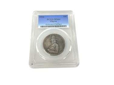 1920-P Pilgrim Tercentenary Silver Half Dollar Coin in Slab