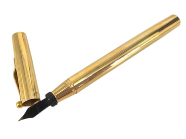 Sleek Gold Vintage Fountain Pen by Famous J.E. Caldwell & Co Jewelers