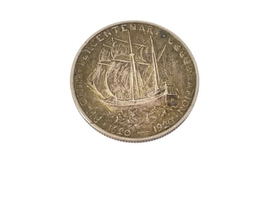 Pilgrim Tercentenary Silver Commemorative Half Dollar Coin