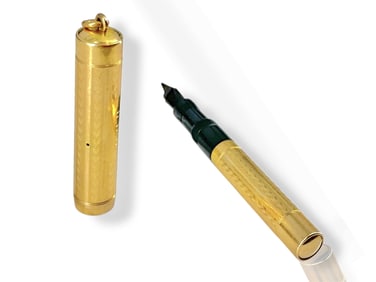 Small 14k y/g Vintage Fountain Nib Pen Engraved "FFF"