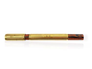 Stunning Waterman's 18k Vintage/Antique Fountain Pen w/Wood-Grain Style
