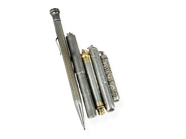 Five Pieces of Vintage/Antique Silver Writing Instruments