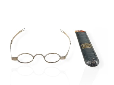 Antique Spectacles Frame in Silver Plus Accompanying Case