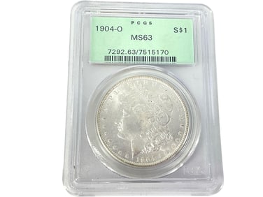 1904-O U.S. Morgan Silver Dollar Coin in Slab