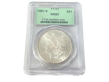 1881-S U.S. Morgan Silver Dollar Coin in Slab