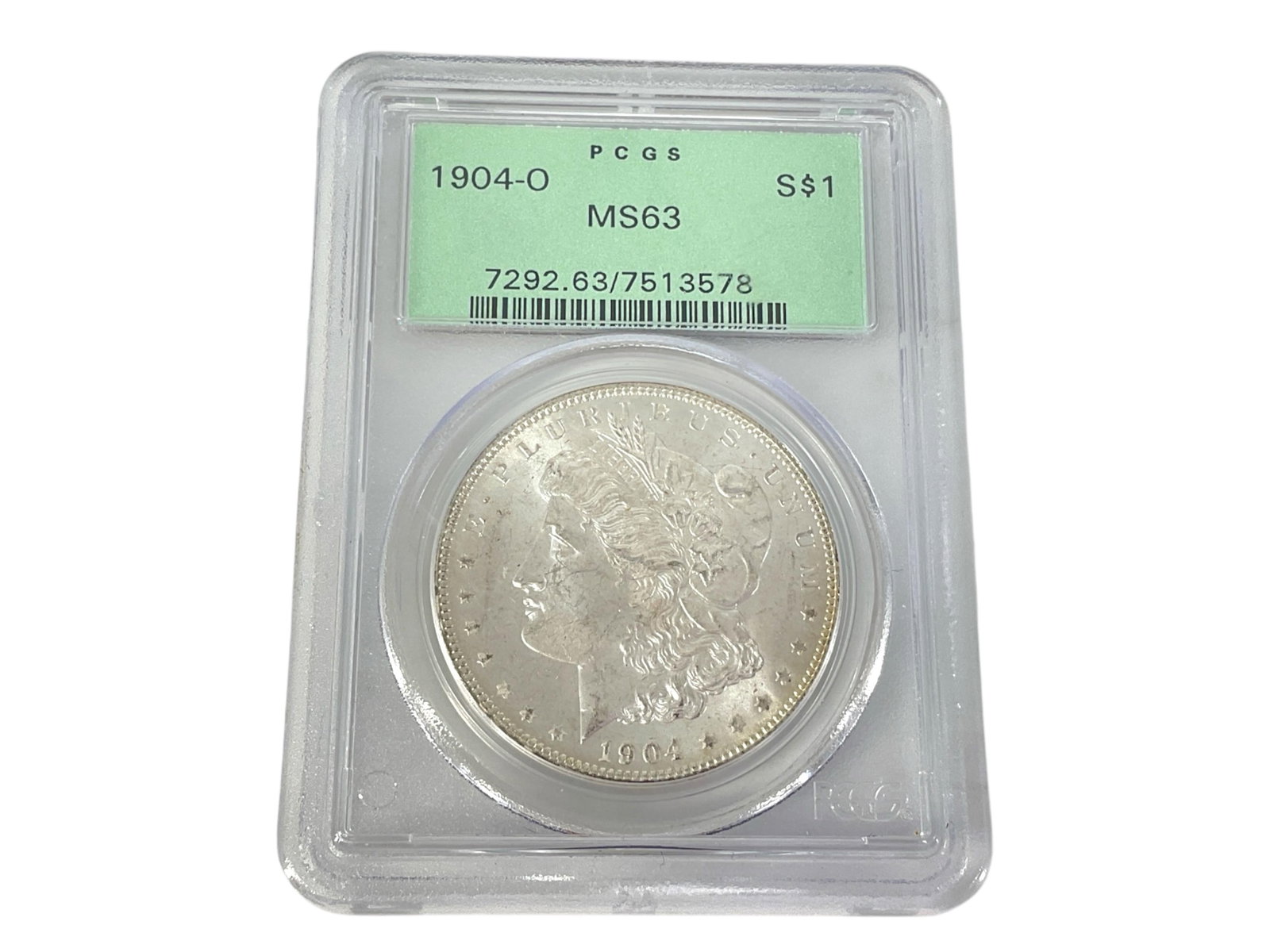 1904-O U.S. Morgan Silver Dollar Coin in Slab (1 of 5)