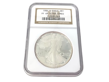 U.S. $1.00 Eagle Fine Silver Bullion Coin - Graded in Case