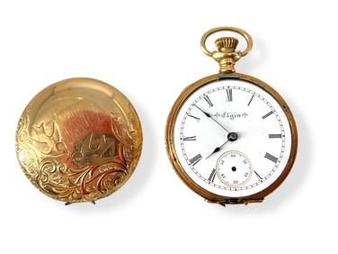 Vintage Elgin Gold Pocket Watch for Parts or Scrap