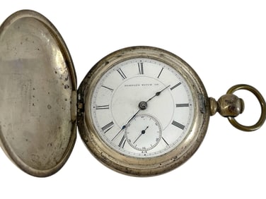 Old Hampden Sterling Silver Pocket Watch