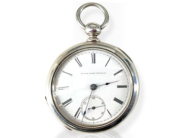 Elgin Pocket Watch Circa 1882 in Coin Silver