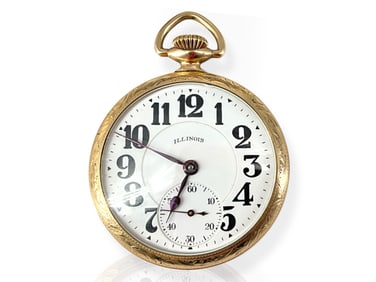 Vintage Illinois 60 Hour Bunn Special Pocket Watch
