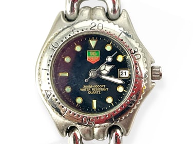 Ladies' TAG HEUER Watch in Silver-Tone w/Black Dial