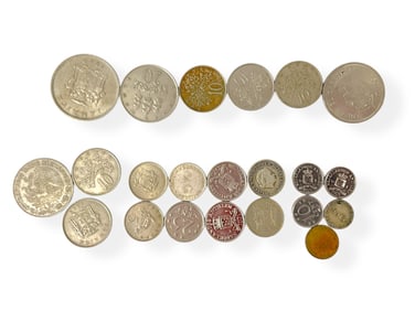 21 Assorted Foreign Coins