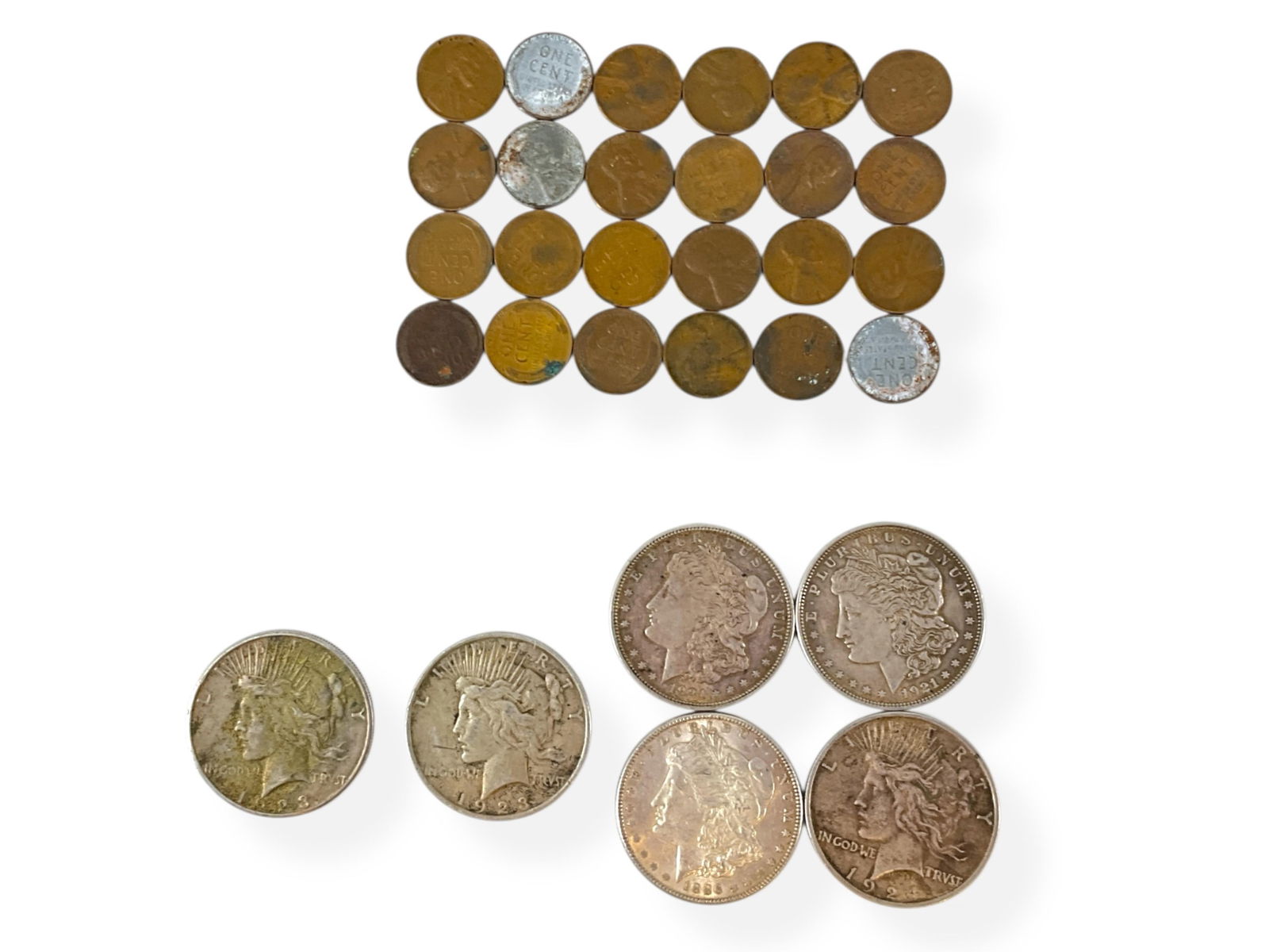 Six $1.00 Coins and 24 One-Cent Coins (1 of 6)