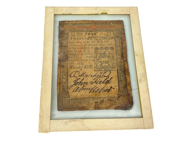Twenty Shillings Note Under Glass