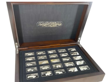 Mercedes Automobile Silver Bullion Bars Set in Presentation Box - with Paperwork