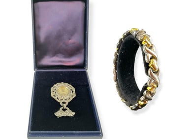 Vintage Tiffany & Co. New York Jewel Box, Old Lapel Watch (For Repair) and Two-Tone Bracelet