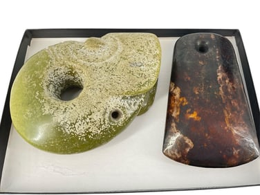 Antique Hongshan Culture Jade Stone Pendants