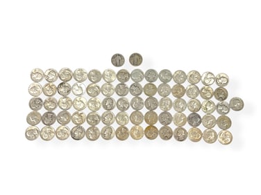 73 U.S. Washington Silver Quarters