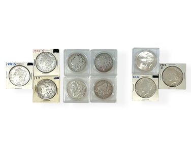 Ten U.S. Silver Dollar Coins
