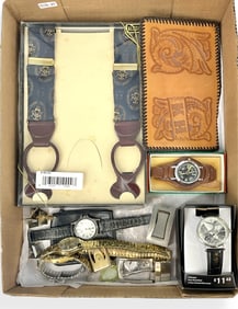 Cool Suspenders, Cowhide Wallet, Statue of Liberty Watch, Mens' Fashion Watches, Wrist Compass,