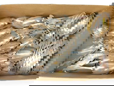 Sterling Silver and Coin Silver Flatware/Spoons (One Silver-Plated) Including Early American