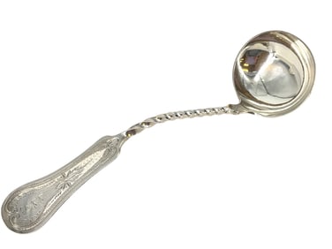 EXCEPTIONAL Coin Silver Early Ohio Ladle by Edward & David Kinsey (1840-1860)