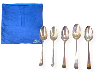 Five London Sterling Tablespoons by Hester Bateman - One of the Finest English Silversmiths of Old