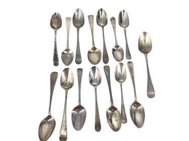 Fifteen Antique London Teaspoons