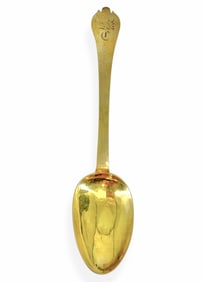 Silver Gilt Trefid Tablespoon, Circa 1700's