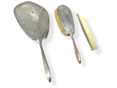 Vintage Hallmarked "Birks Sterling" Brush, Comb & Hand Mirror for Your Vanity