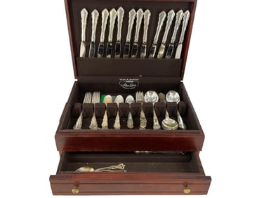 Set of Reed & Barton Dresden Rose Silver-Plated Flatware