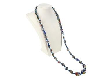Millefiori Art Glass Bead Necklace