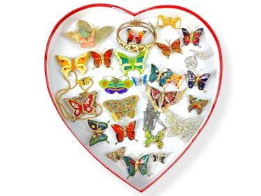 Over 20 Vibrant Butterfly Pins, Necklaces and Bracelet