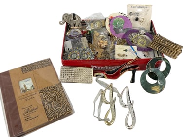 Tin Full of Vintage Costume Jewelry