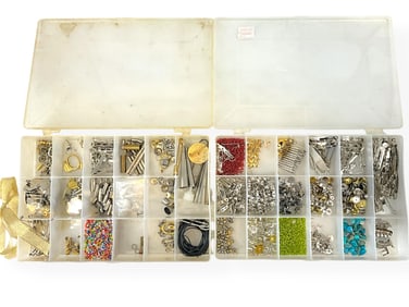 Two Containers of Jewelry Findings and Beads