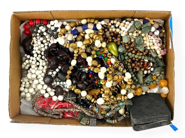 Box Lot of Nice Vintage Necklaces and More