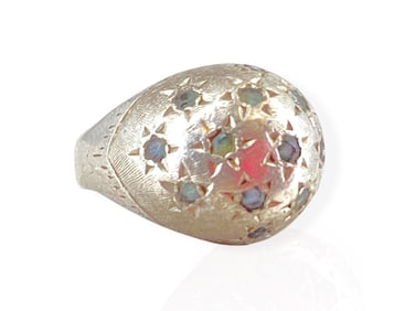 Sterling Silver and Sapphires Dinner Ring