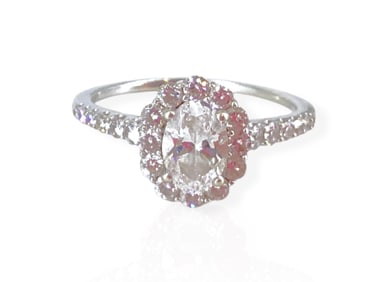 14k White Gold Ring w/Lab Created Diamond