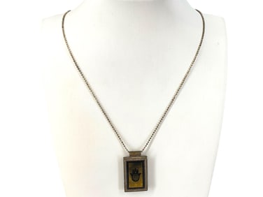 Sterling Silver Necklace with Two Pendants