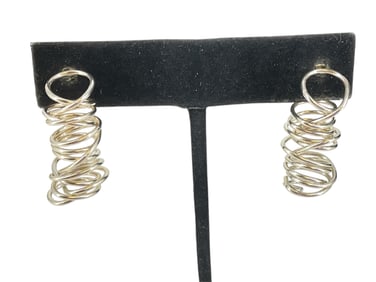 Sterling Silver Spiral Earrings - Modern Design