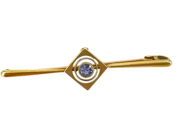 14kt Yellow Gold and Sapphire Gemstone Brooch
