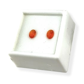 Two Oval-Cut Mexican Fire Opal Stones w/Great Color
