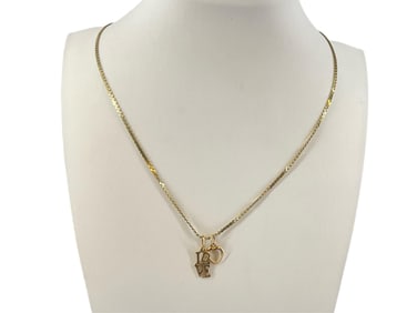 14kt Yellow Gold Necklace with 14kt Gold Pendants