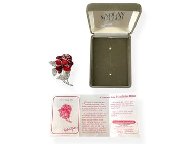 Nolan Miller Floral Brooch With Box