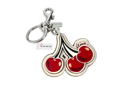 NWT COACH Cute Cherries Keychain